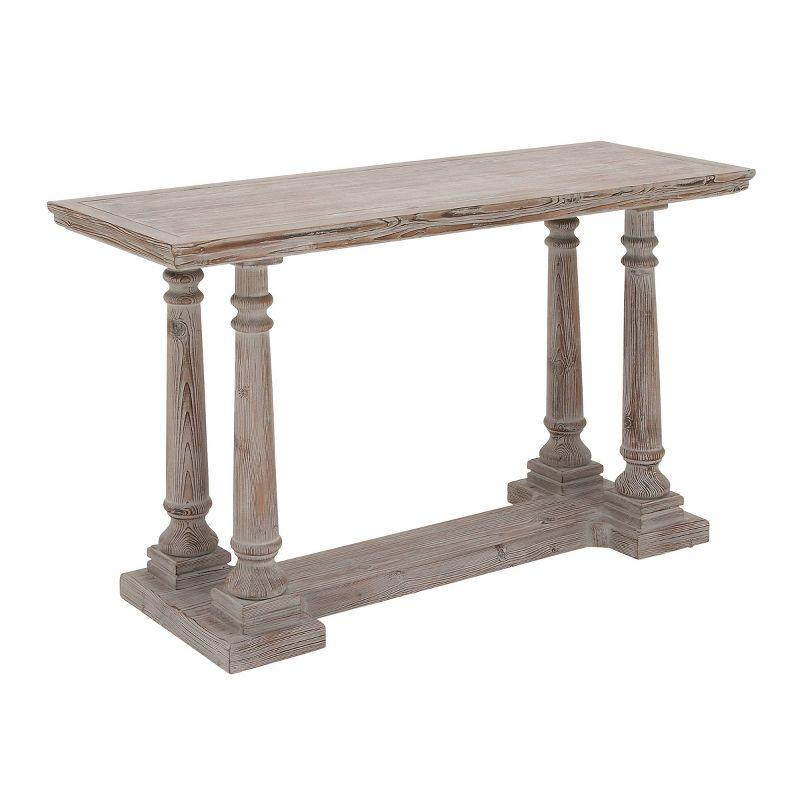 Wood Console Table Light Brown - Olivia & May: Rustic Fixed Shelf, Indoor Use