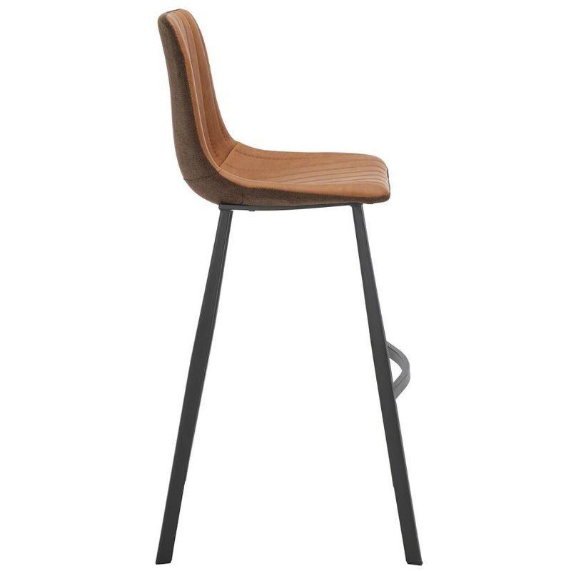 Rhyatte Bar Stool  - BST3018 - Cognac/Black - Safavieh