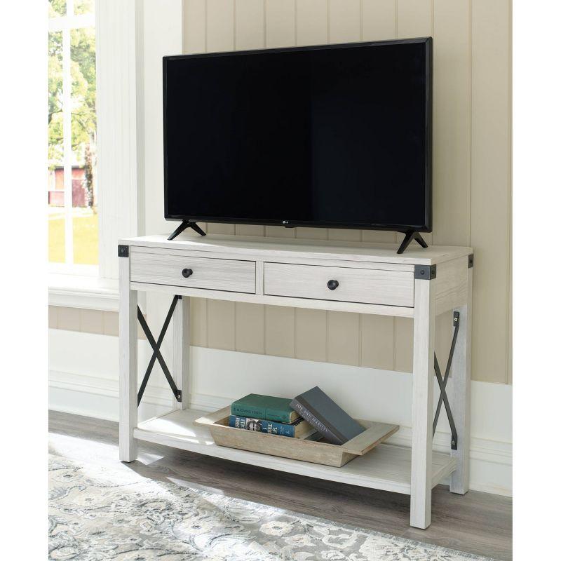 Bayflynn Console Sofa Table White - Signature Design by Ashley: Modern Farmhouse Style, Open Shelf Storage