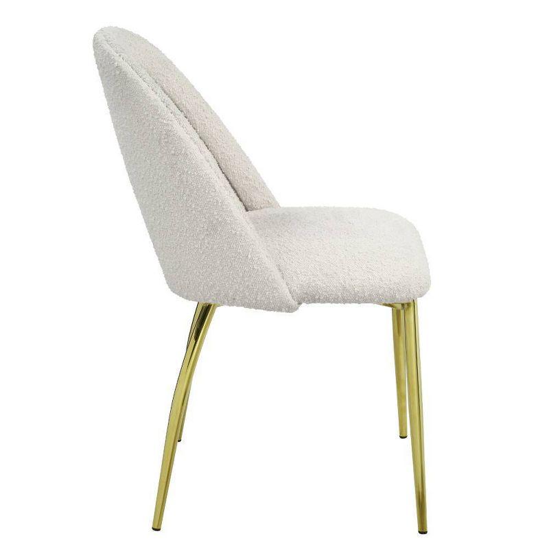 20" Fadri Accent Chair Teddy Faux Shearling/Mirrored Gold Finish - Acme Furniture