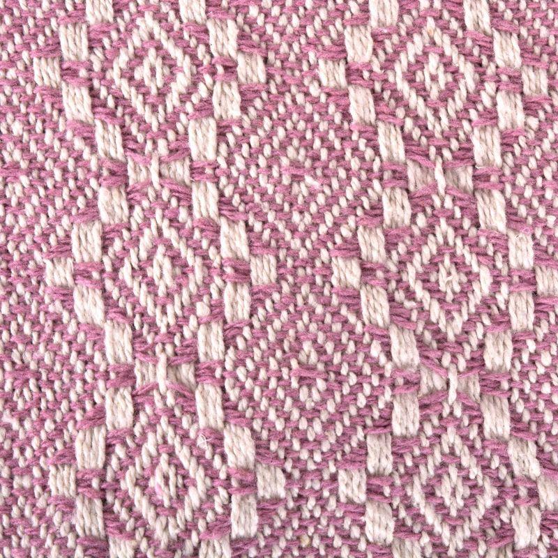50"x60" Diamond Stitched Throw Blanket Rose - Design Imports: Cotton, Hypoallergenic, Woven Couch Accessory