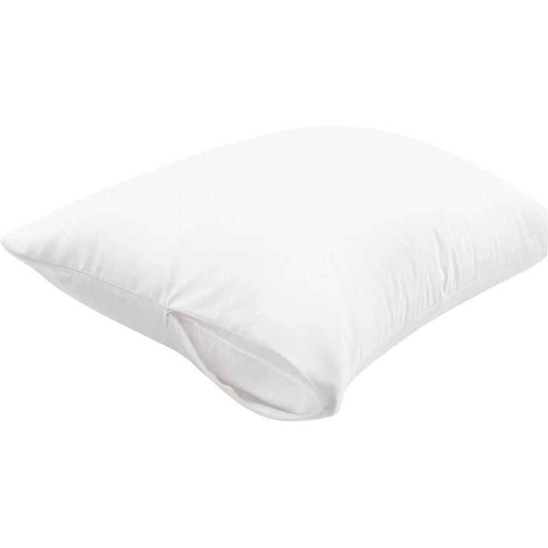 Sealy Jumbo Cotton Touch Pillow Protector: Zippered, Woven Fabric, Machine Washable, Tumble Dry, 65% Cotton 35% Polyester