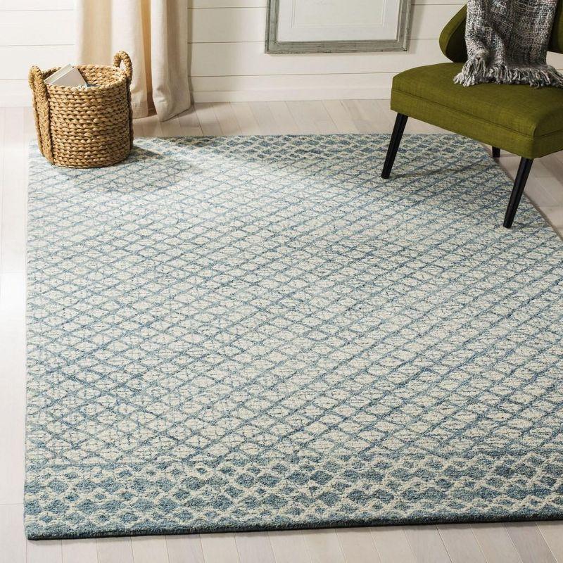 Abstract ABT203 Handmade Indoor Area Rug - Blue/Ivory - 6'x9' - Safavieh