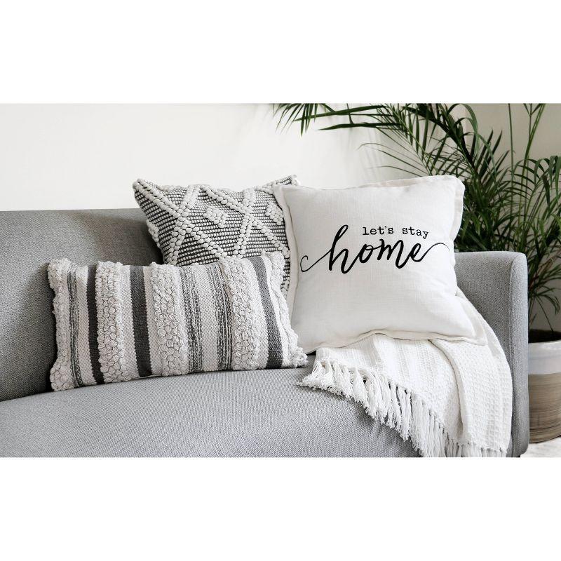 20"x20" Oversize Adelyn Family-Friendly Square Throw Pillow Cover Dark Gray - Lush Décor: Cotton, Zipper Closure, Machine Washable