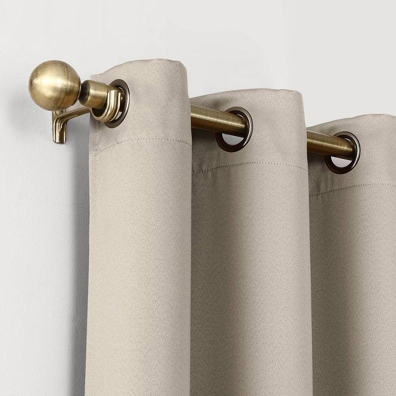 52"x54" Sun Zero 100% Blackout Oslo Theater Grade Grommet Curtain Panel Stone: Solid Beige Indoor Polyester