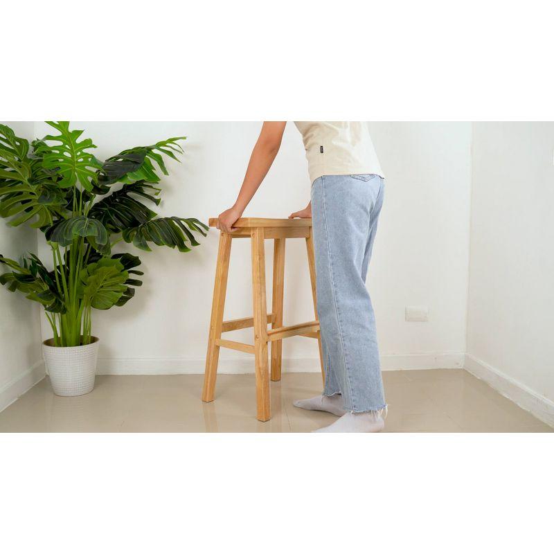 PJ Wood Solid Wood Accent Stool