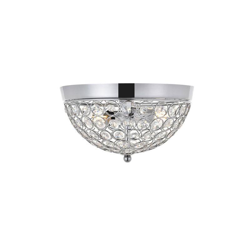 Elegant Lighting Taye 2 light Chrome Flush Mount