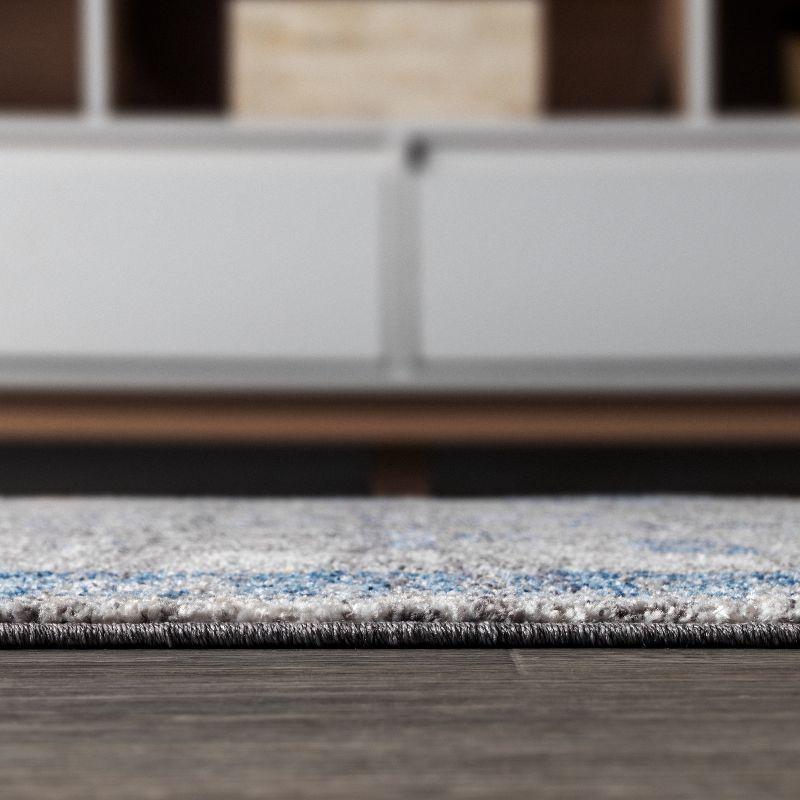 8'x10' Anatolia Vintage Medallion Area Rug, Peacock Blue/Gray - JONATHAN Y