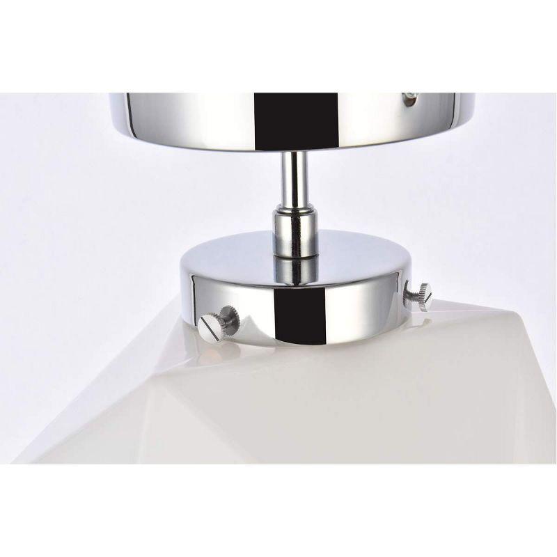 Elegant Lighting Lawrence 1 light chrome and white glass flush mount