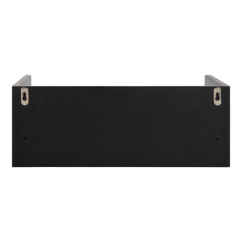 Kate & Laurel All Things Decor 18" x 12" x 6.5" Kitt Floating Shelf Side Table Black: Wall-Mounted, Wood Frame