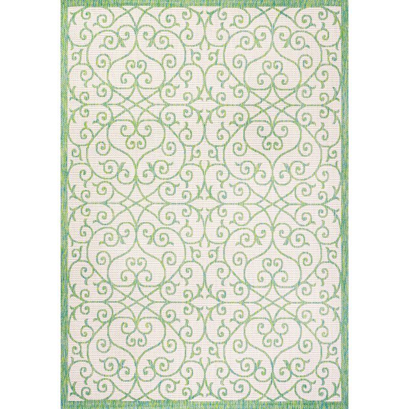 Madrid Vintage Filigree Textured Weave Indoor/Outdoor Area Rug - JONATHAN Y