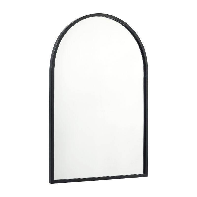 Mila Black Metal Arched Wall Mirror 20x30