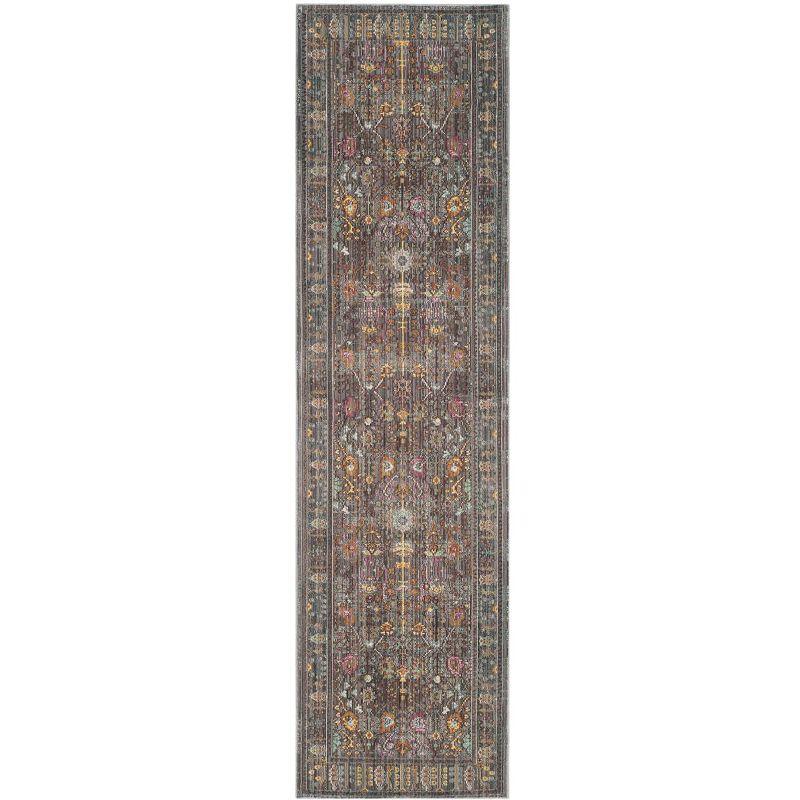Valencia VAL108 Power Loomed Indoor Runner Rug - Grey/Multi - 2'3"x12' - Safavieh