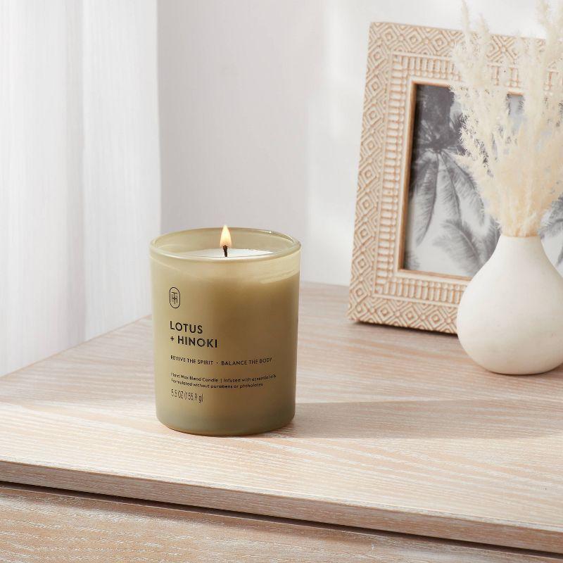 Glass Lotus and Hinoki Jar Candle 5.5oz - Threshold™