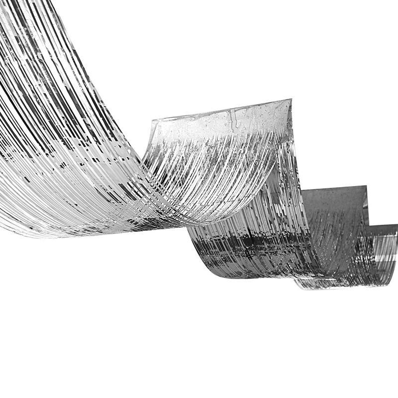 Beistle 1-Ply Metallic Fringe Ceiling Curtain, 19.5" x 16', (2/Pkg) Silver