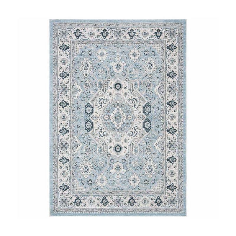 Isabella ISA916 Power Loomed Accent Rug - Blue/Creme - 2'2"x5' - Safavieh