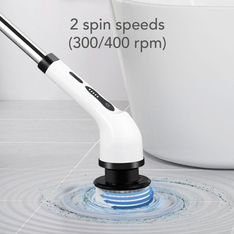 HOM Electric Spin Scrubber - Wireless Electric Cleaning Brush with 9 Brush Heads, 2 Speed Settings, For Bathrooms, Windows, Cars