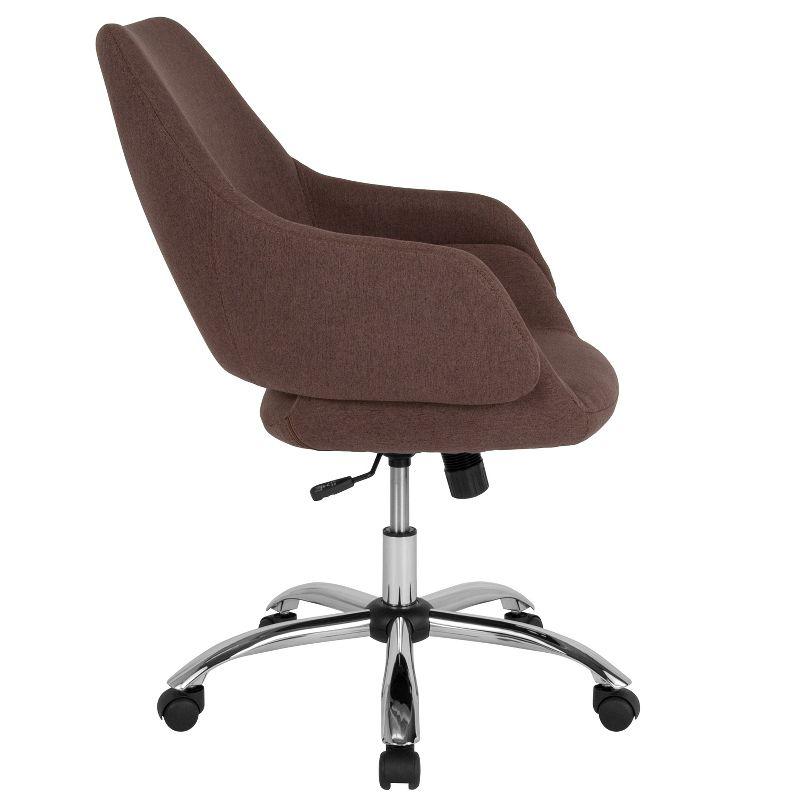 Flash Furniture Madrid Home and Office Upholstered Mid-Back Chair in Brown Fabric