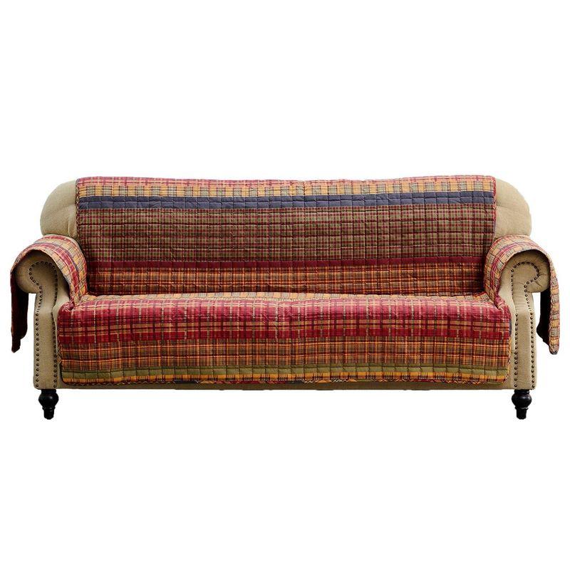 Gold Rush Reversible Plaid Sofa Slipcover