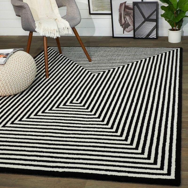 Hamilton 8' x 10' Black Synthetic Easy-Care Contemporary Rug