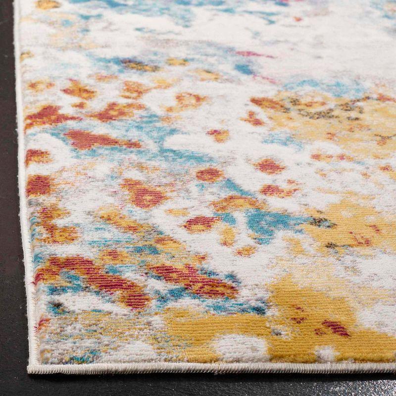 Aria ARA166 Power Loomed Area Rug - Cream/Dark Teal - 4'x6' - Safavieh.