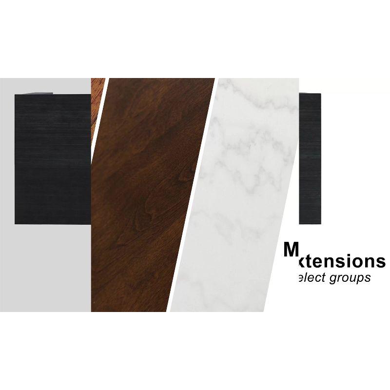 Picket House Furnishings Sullivan Dining Table Dark Ash: Modern Lacquered Rubberwood, Seats 6, Double Pedestal