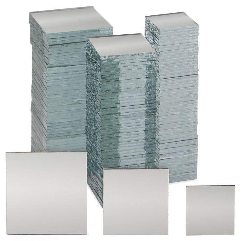 150-Piece Assorted Size Square Glass Mirror Tiles