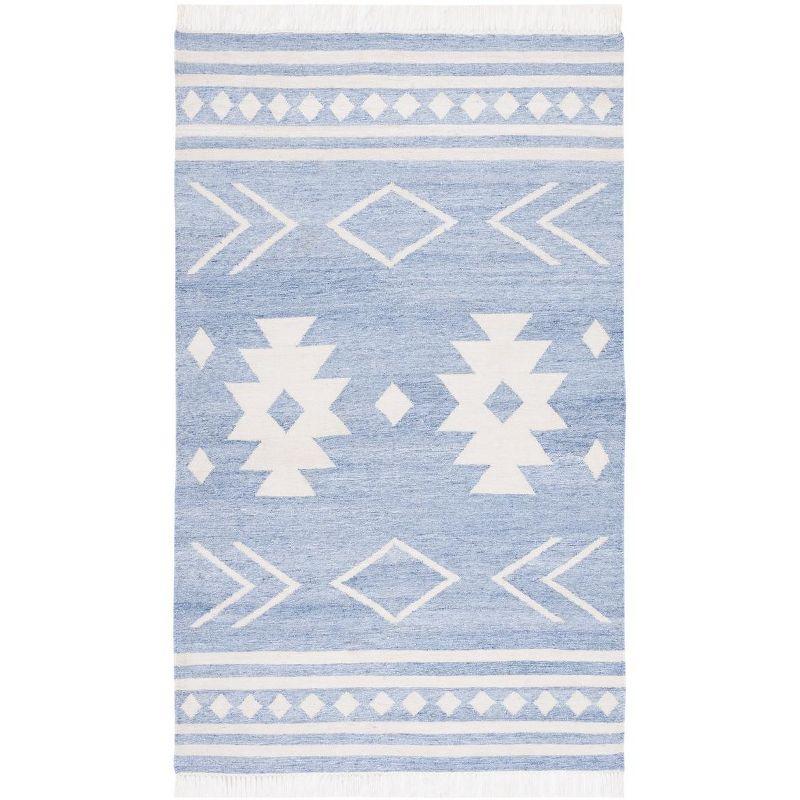 Kilim KLM764 Hand Woven Area Rug - Blue/Ivory - 3'x5' - Safavieh.