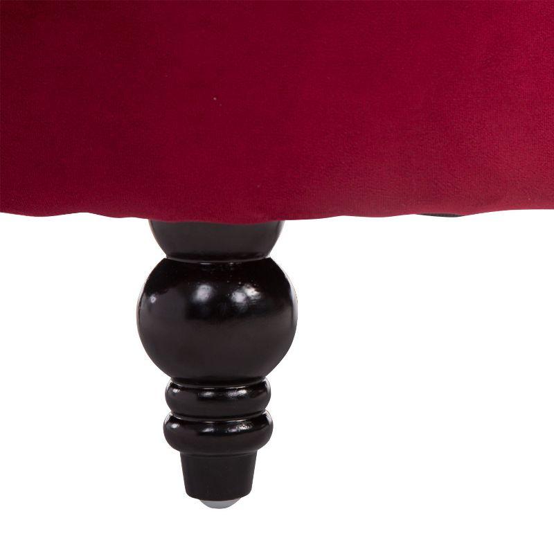 Crimson Red Velvet High Back Tufted Side Chair