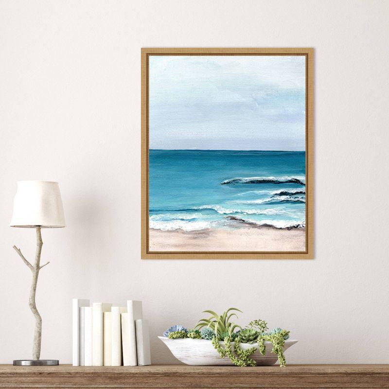 Amanti Art 16"x20" Oceanside View I by Marcy Chapman Framed Canvas Wall Art Print