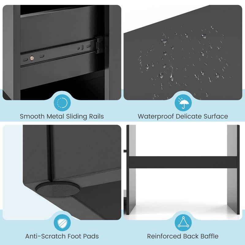 Tangkula Computer Desk w/ Keyboard Tray Large Drawer Home Office Desk w/ Adjustable Shelf & Cable Hole Study Desk
