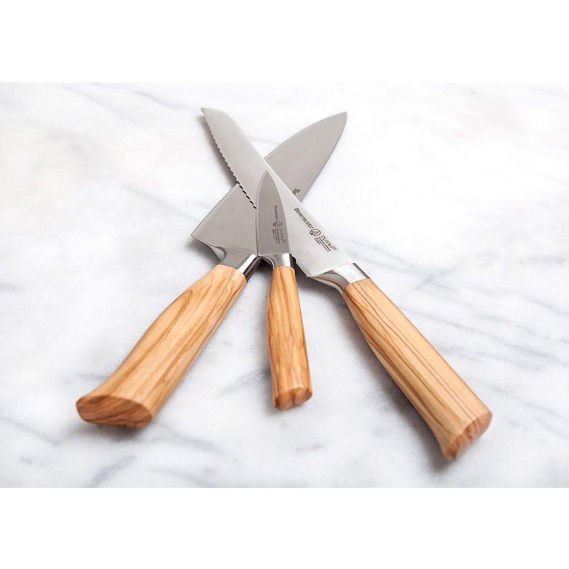 Messermeister Oliva Elite Olive Wood 3-Piece Knife Set