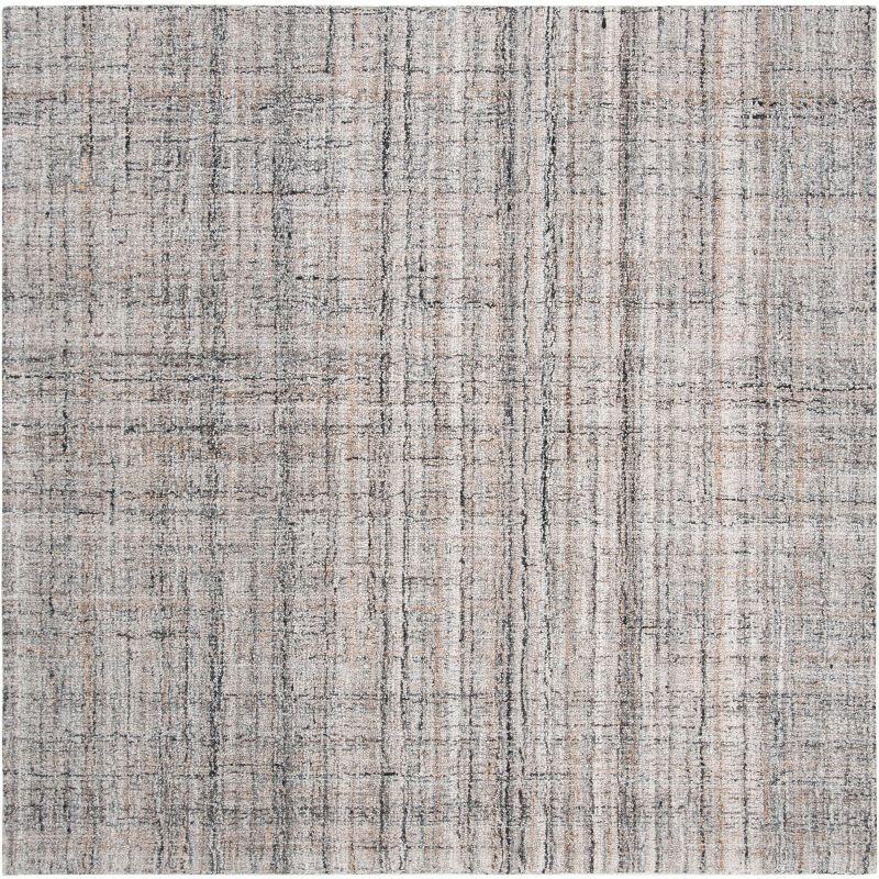 Abstract ABT141 Handmade Indoor Area Rug - Camel/Black - 6'x6' - Safavieh