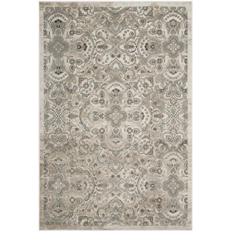Persian Garden PEG614 Machine Made Indoor Area Rug - Cream/Silver - 6'7"x9'6" - Safavieh
