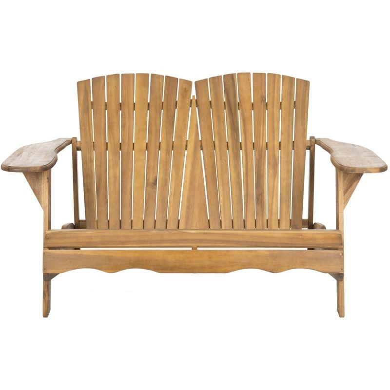 Hantom Transitional 57'' Brown Acacia Wood Adirondack Loveseat