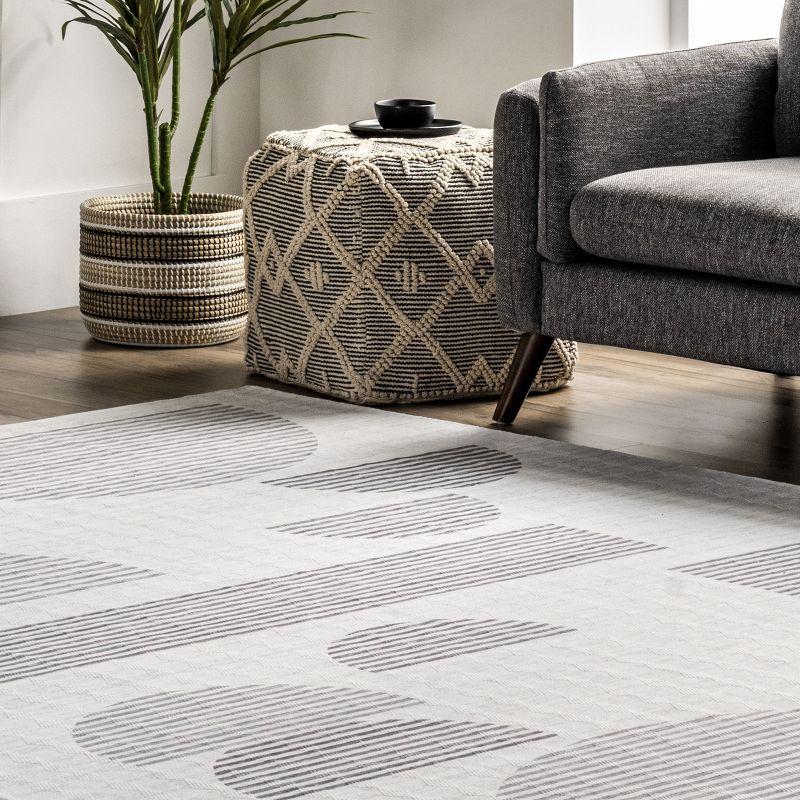 Nuloom Fae Geometric Shapes Pet Friendly Machine Washable Area Rug, 8' x 10', Ivory