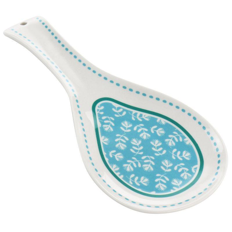 Gibson Home Gibson Home Village Vines Fine Ceramic Spoon Rest In Blue