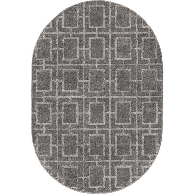 Glam Geometric Gray Silver Area Rug