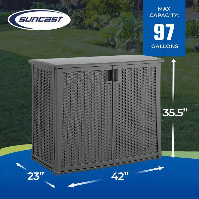 Suncast Suncast 97 Gallon Resin Lockable Cabinet Deck Box in Gray