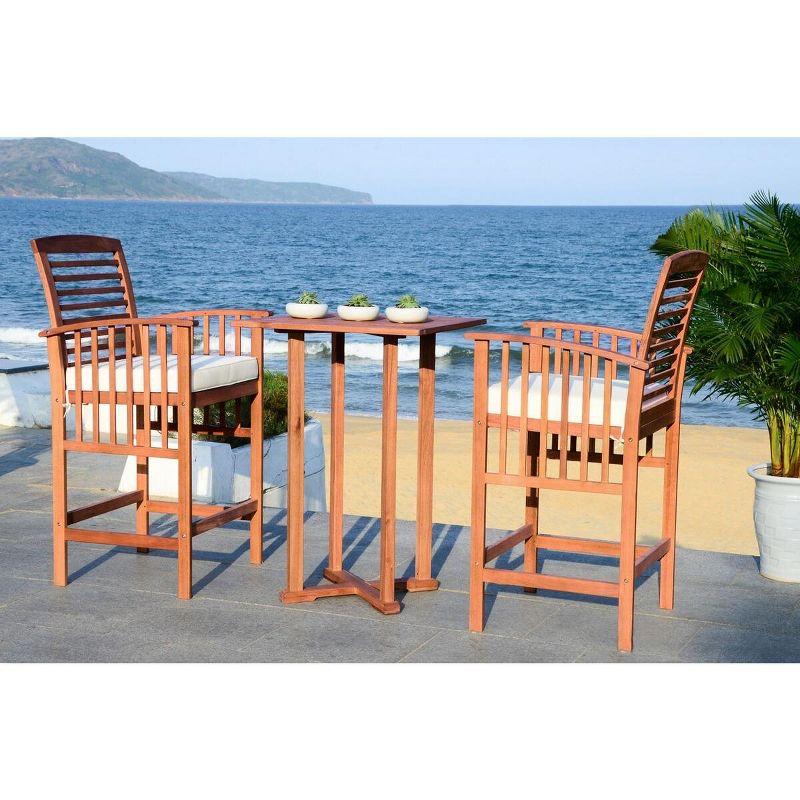 Pate 3 Piece Bar Height Patio Outdoor Bistro Set  - Safavieh