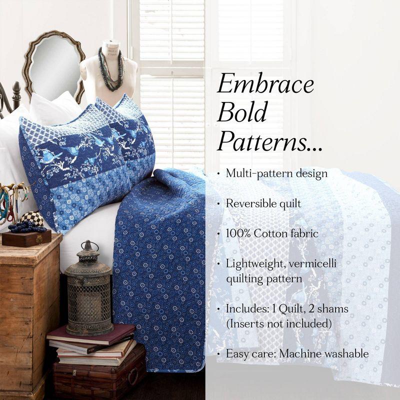 Lush Decor Royal Empire Cotton Reversible 3 Piece Quilt Set