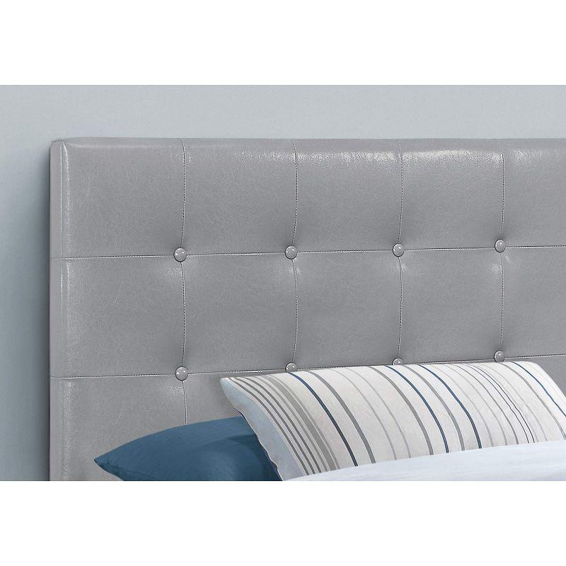 Monarch Specialties Bed Headboard Only Twin Size Bedroom Upholstered Pu Leather Look Grey Transitional