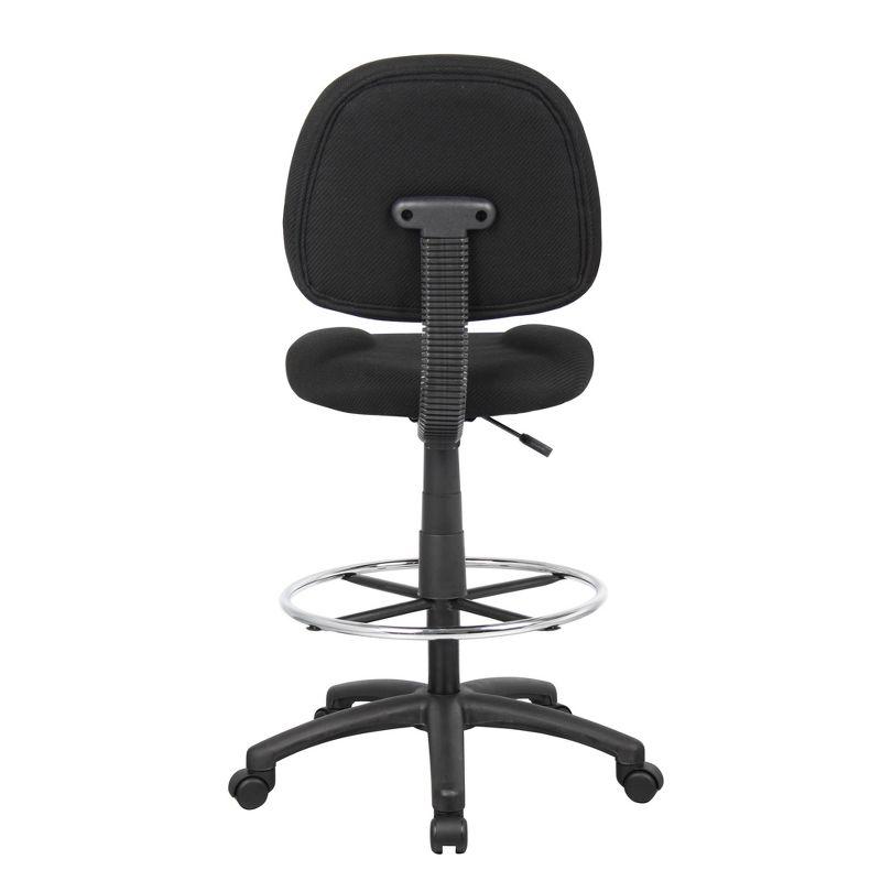 ErgoFlex Black Nylon Adjustable Drafting Swivel Chair with Footring