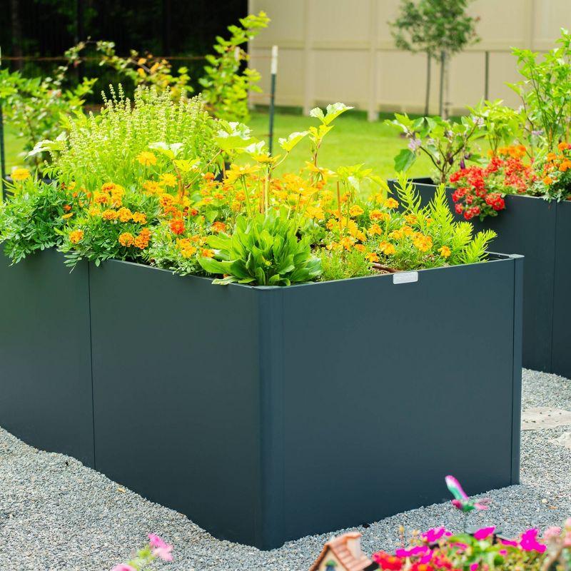 Modern 32" Tall Metal Outdoor Long Planter Box