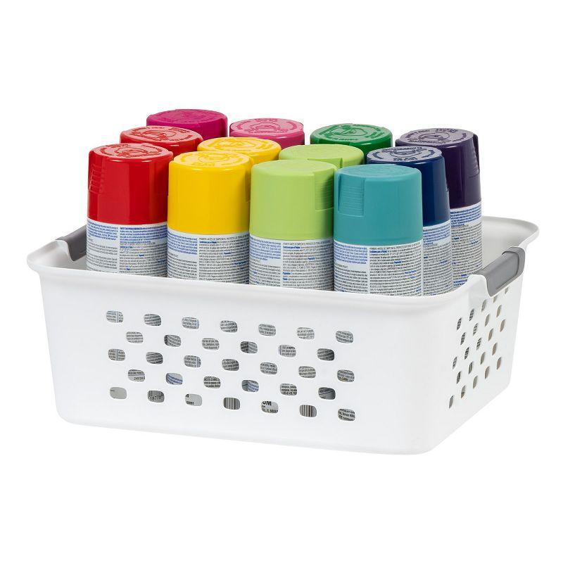 IRIS USA Plastic Storage Basket, Shelf Basket Organizer for Pantries