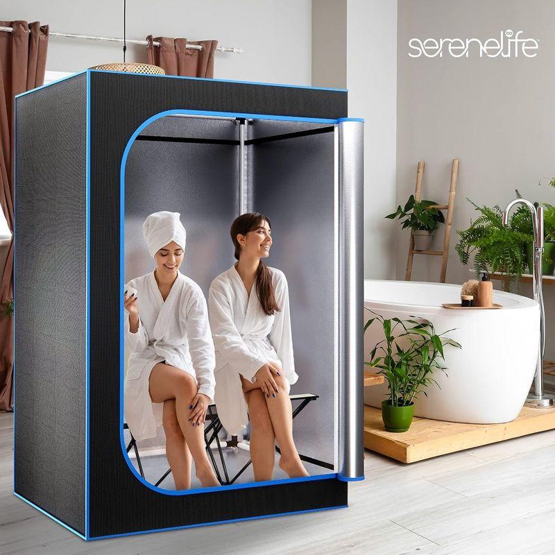 SereneLife Compact Portable Steam Sauna - Black