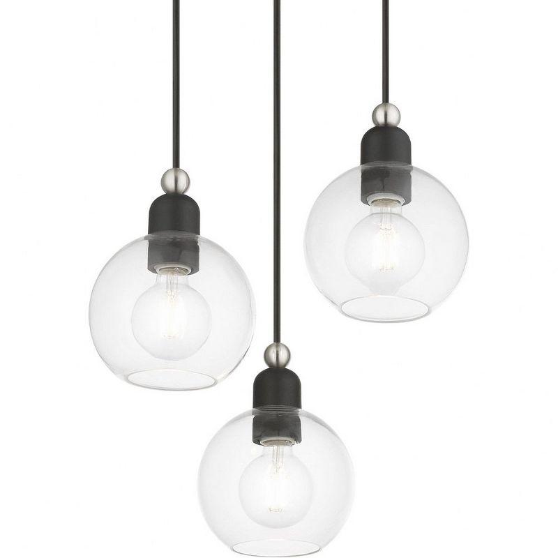 Livex Lighting Downtown 3 - Light Pendant in  Black/Brushed Nickel