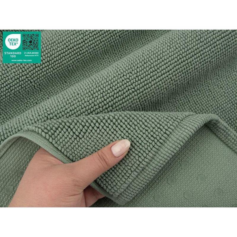 American Soft Linen 100% Cotton Turkish Bath Mat Rugs, Slip Resistant Bottom Base Bath Mats for Bathroom