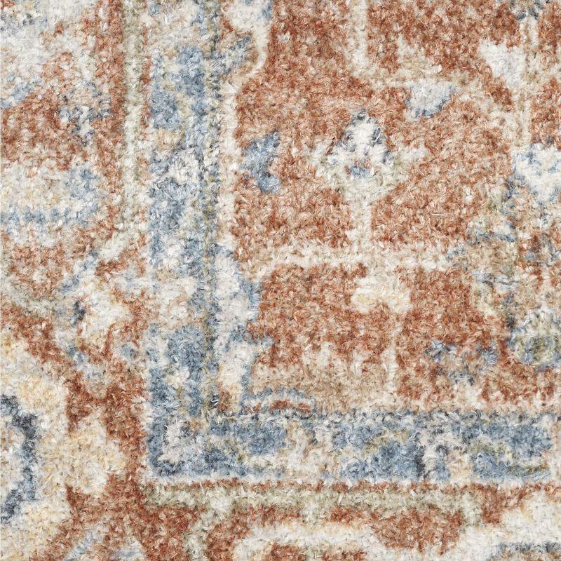 Nourison Astra Machine Washable Vintage Persian Indoor Rug Denim Multi 5'3" x 7'