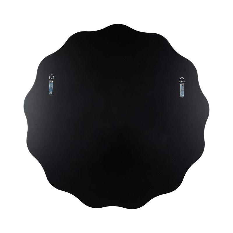 Kate & Laurel All Things Decor 32"x32" Viona Round Scalloped Mirror Gold: Luxury Glam Decor, No Assembly, Espejo